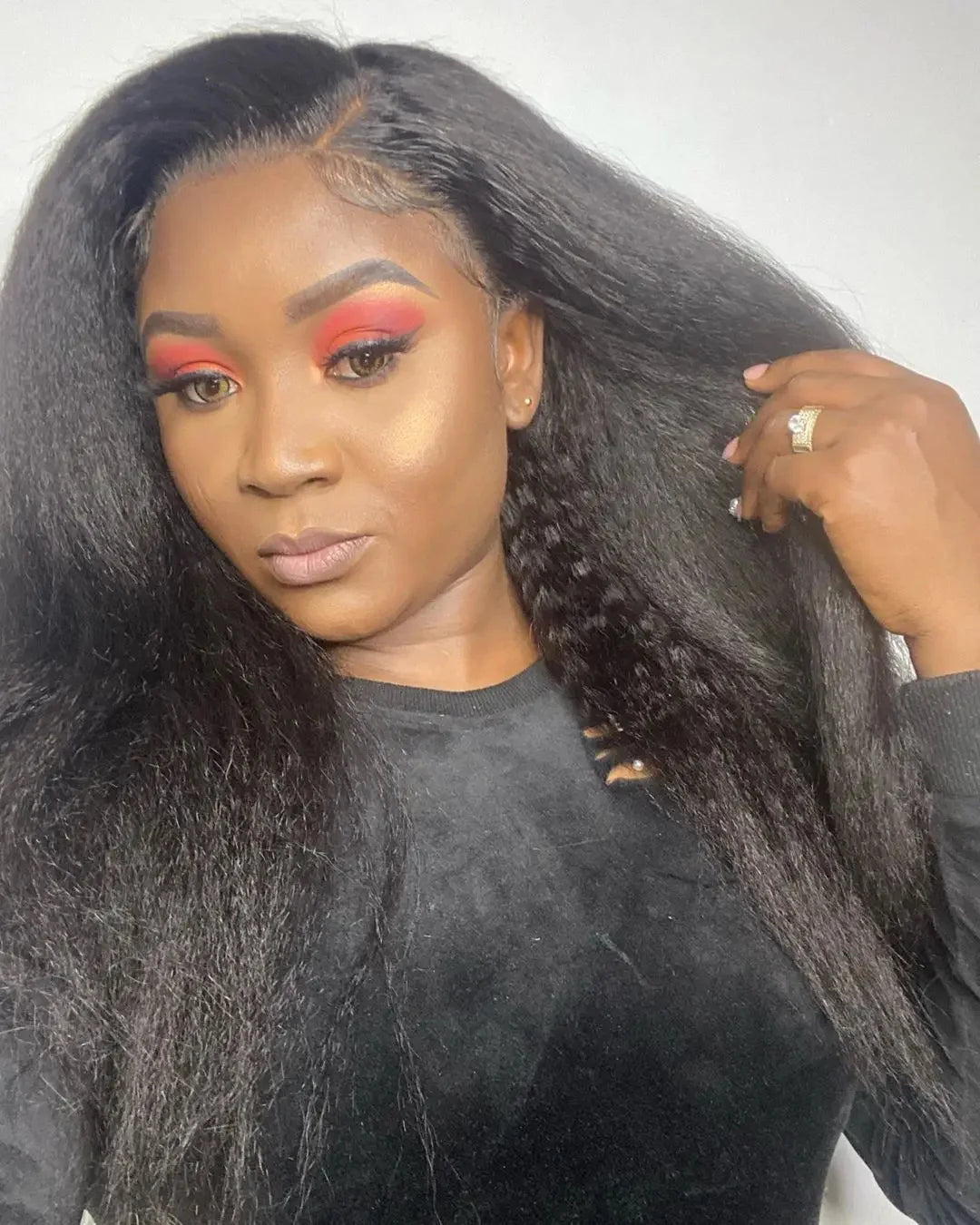 Yaki Straight Natural Color High Density 360 Lace Human Hair Wigs For Women