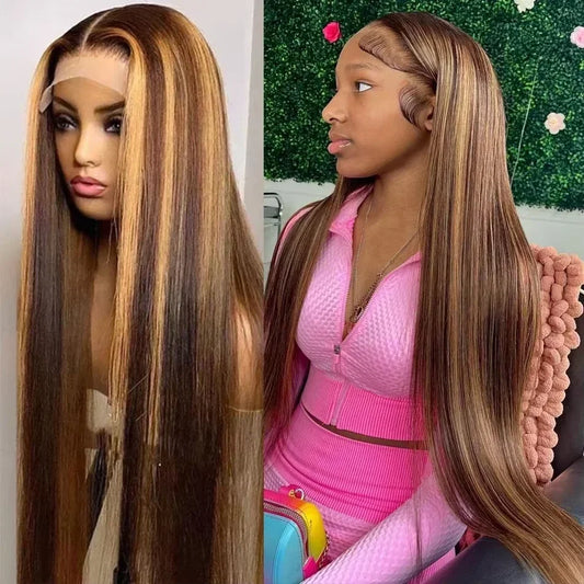 4/27 Full Lace Wig Straight Transparent Lace High Density Wigs for Black Women