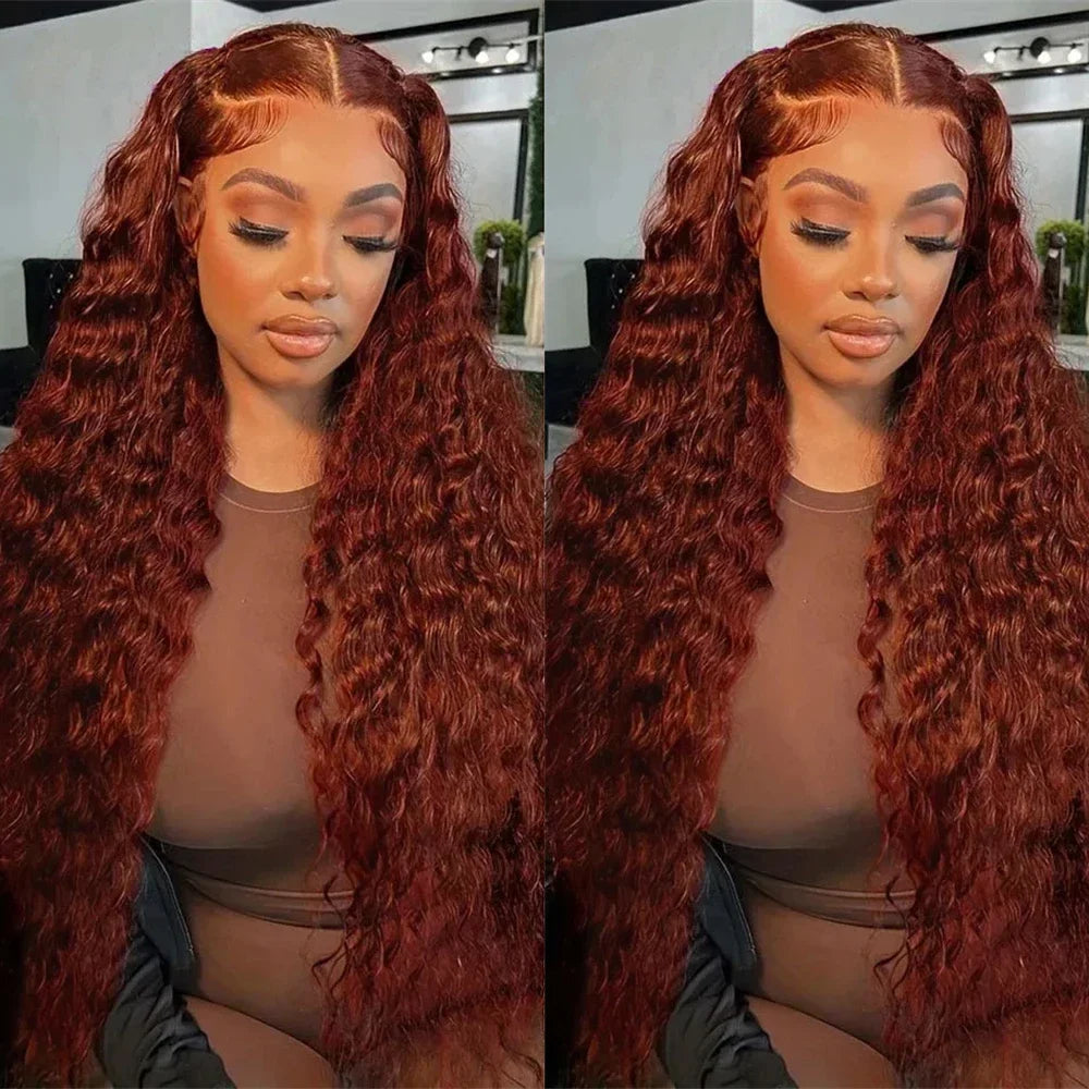 150 Density Brown Deep Curly Full Lace Wigs Human Hair Wigs