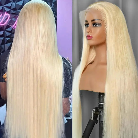 180 Density 13x4 Transparent Lace #613 Honey Blonde Color Lace Front Human Hair Wigs