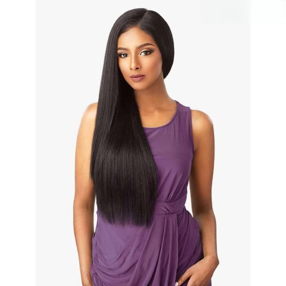 Natural Color 360 Lace Straight Human Hair Wig With Bleached Knots